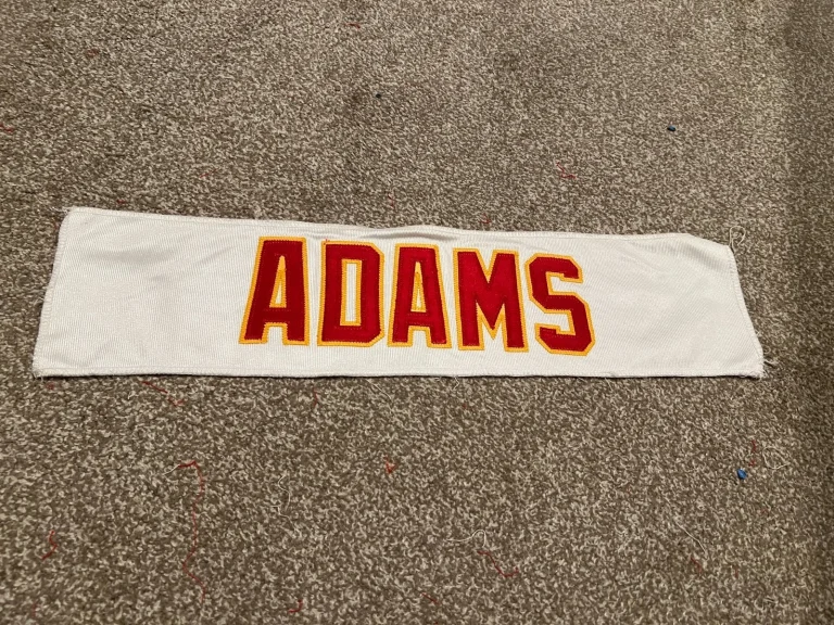 KANSAS CITY CHIEFS GAME USED ? ISSUED JERSEY NAMEPLATE NFL FOOTBALL ADAMS