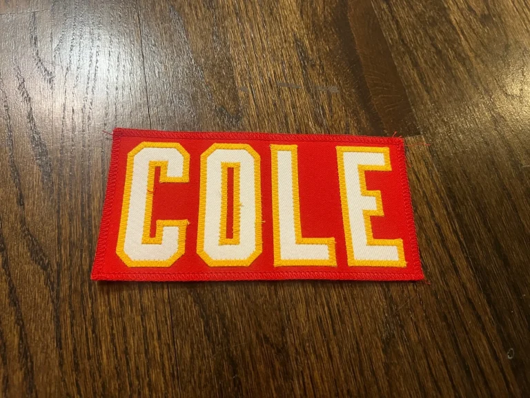 KANSAS CITY CHIEFS GAME USED ? TEAM ISSUED JERSEY NAMEPLATE COLE