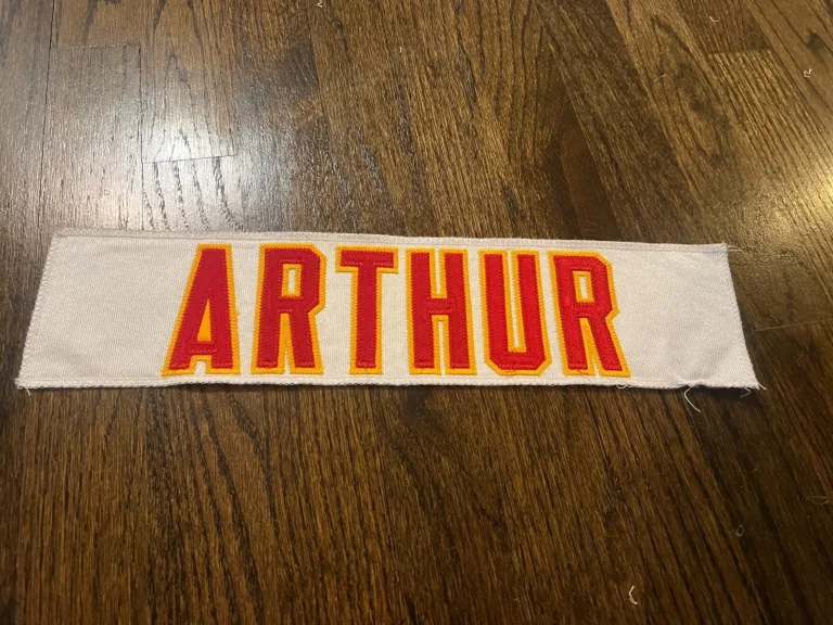 KANSAS CITY CHIEFS GAME USED ? TEAM ISSUED JERSEY NAMEPLATE NFL FOOTBALL ARTHUR