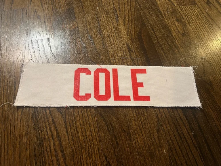 KANSAS CITY CHIEFS GAME USED ? ISSUED JERSEY NAMEPLATE NFL FOOTBALL COLE
