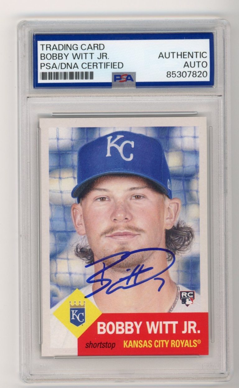 BOBBY WITT JR SIGNED 2022 TOPPS LIVING BASEBALL ROOKIE CARD AUTO ROYALS PSA/DNA