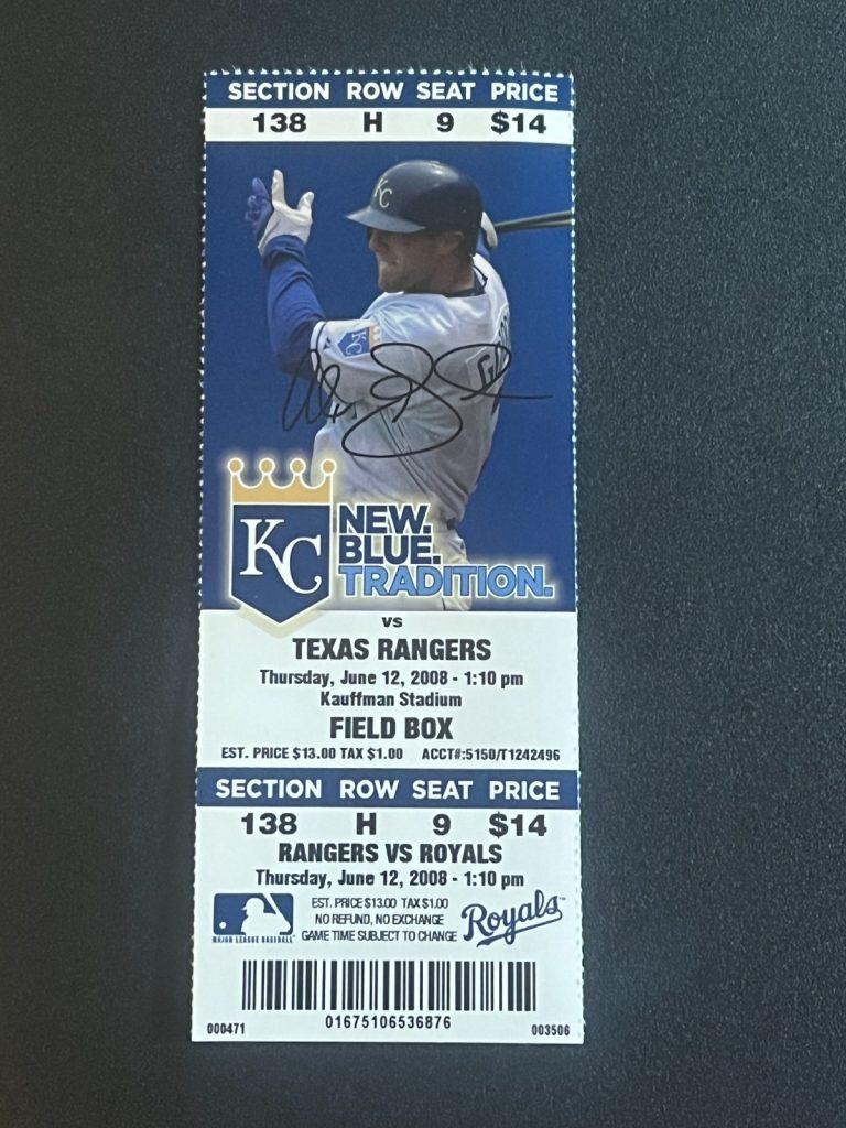 Baseball Ticket Royals Rangers 6/12/2008 Mike Aviles 1st HR / Eric Hurley Debut