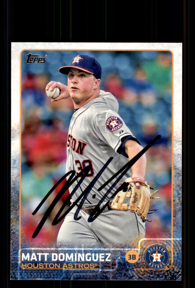 Signed Baseball Card Auto Matt Dominguez 2015 Topps #135 Houston Astros