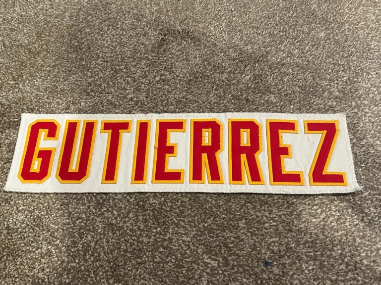 KANSAS CITY CHIEFS GAME USED ? ISSUED JERSEY NAMEPLATE NFL SEBASTIAN GUTIERREZ