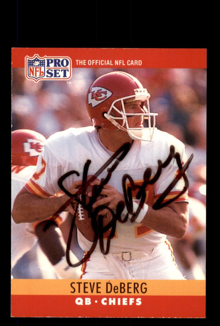 Signed Football Card Auto Steve DeBerg 1990 Pro Set #141 Kansas City Chiefs