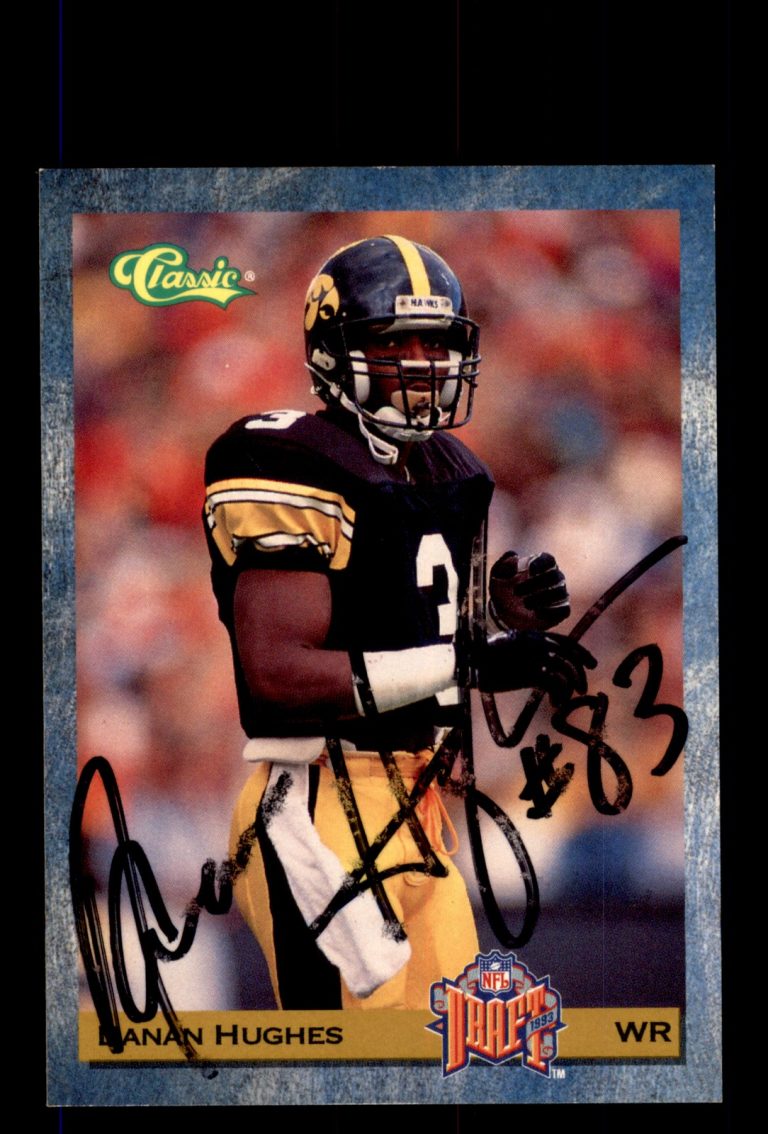Signed Football Card Auto Danan Hughes 1993 Classic #87 Kansas City Chiefs