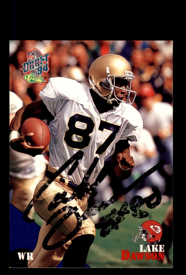Signed Football Card Auto Lake Dawson 1994 Classic NFL Draft #53 Chiefs