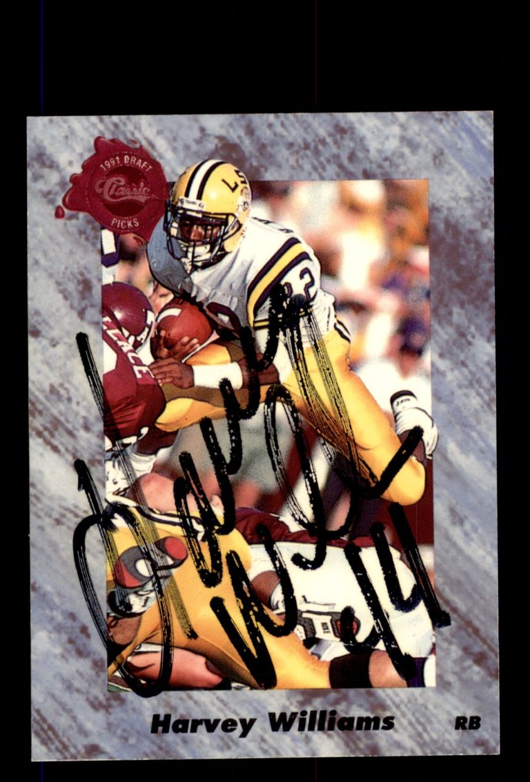 Signed Football Card Auto Harvey Williams 1991 Classic Four Sport #119 LSU