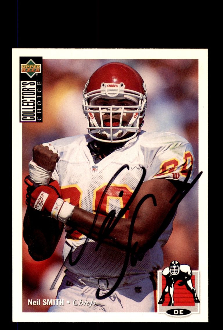 Signed Football Card Auto Neil Smith 1994 Collector's Choice #76 Chiefs