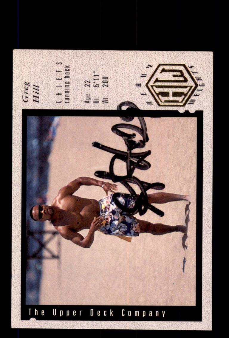 Signed Football Card Auto Greg Hill 1994 Upper Deck #40 Kansas City Chiefs