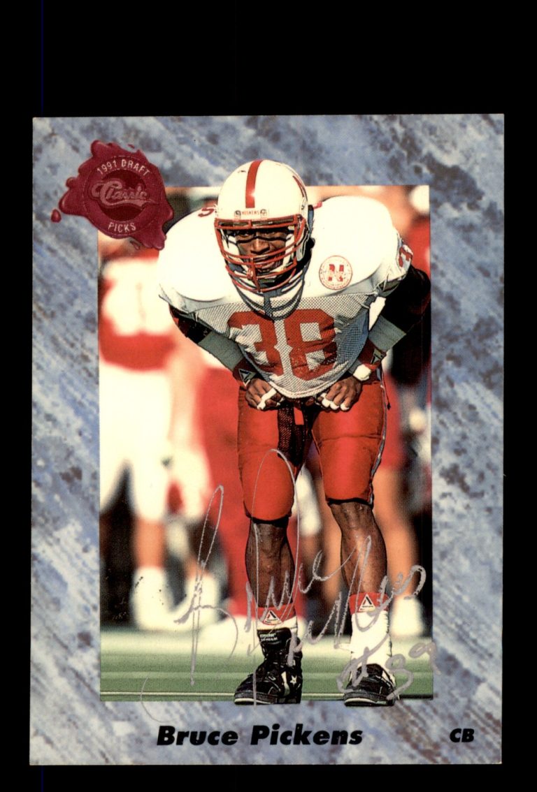 Signed Football Card Auto Bruce Pickens 1991 Classic Four Sport #105 Falcons