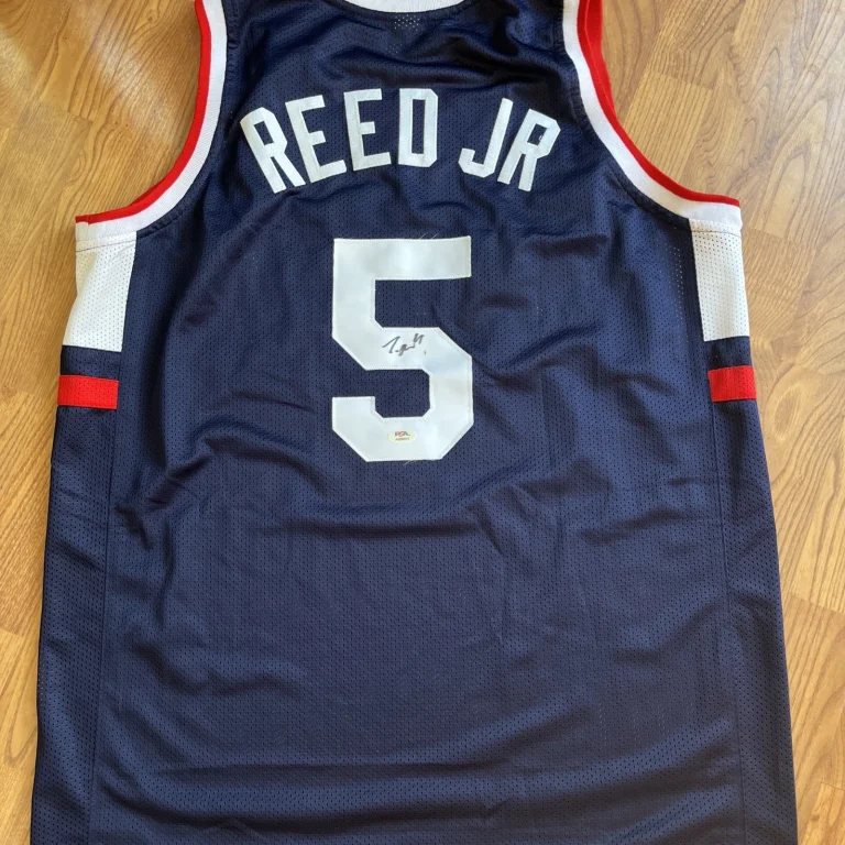 UCONN HUSKIES-TARRIS REED JR SIGNED AUTOGRAPH JERSEY PSA COA 1ST TM ALL BIG EAST