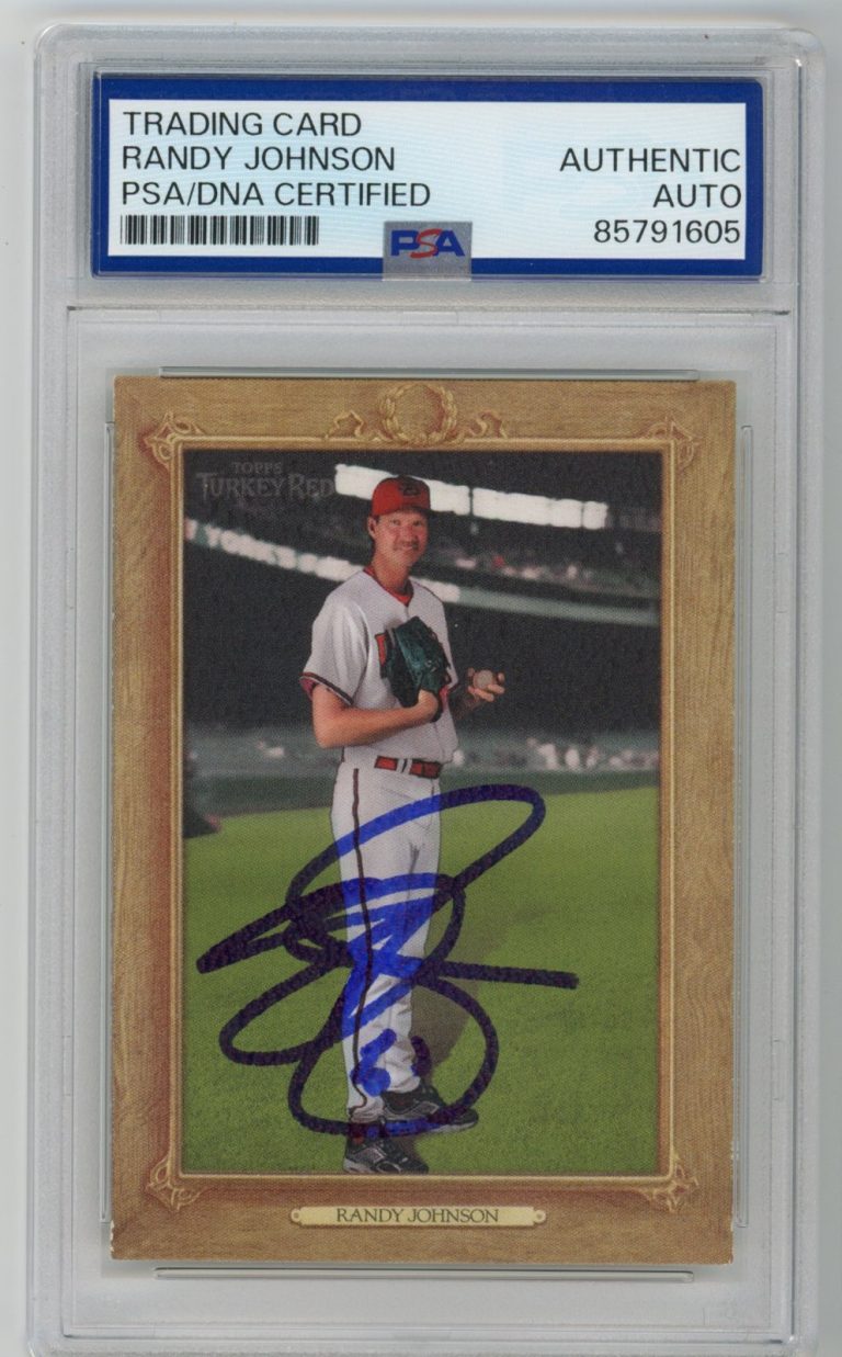 Signed Baseball Card Auto Randy Johnson 2007 Topps Turkey Red #113 HOF PSA/DNA