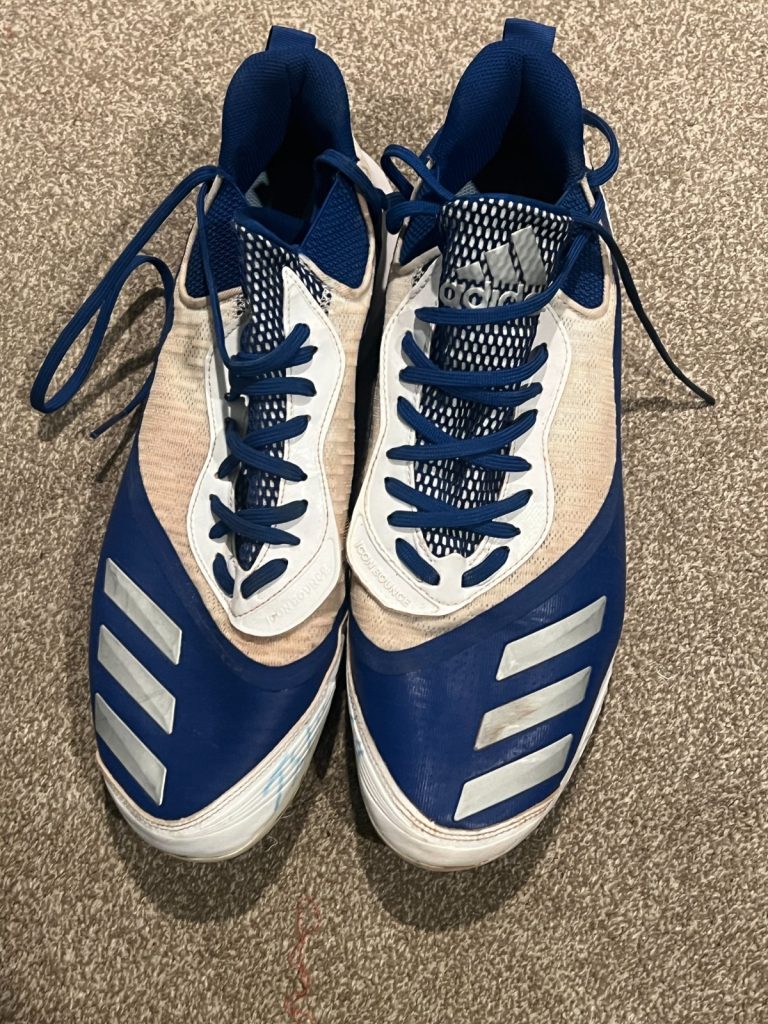 JORGE SOLER SIGNED GAME USED BASEBALL CLEATS AUTO MARLINS BRAVES ROYALS AUTO