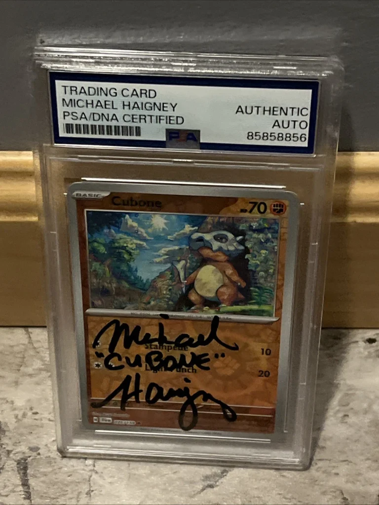 MICHAEL HAIGNEY SIGNED AUTOGRAPHED POKEMON CARD CUBONE PSA ENCAPSULATED