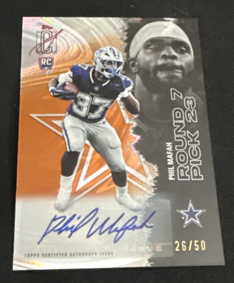 2025 Topps Signature Class Phil Mafah Rookie Auto RC Orange Lava Foil #/50
