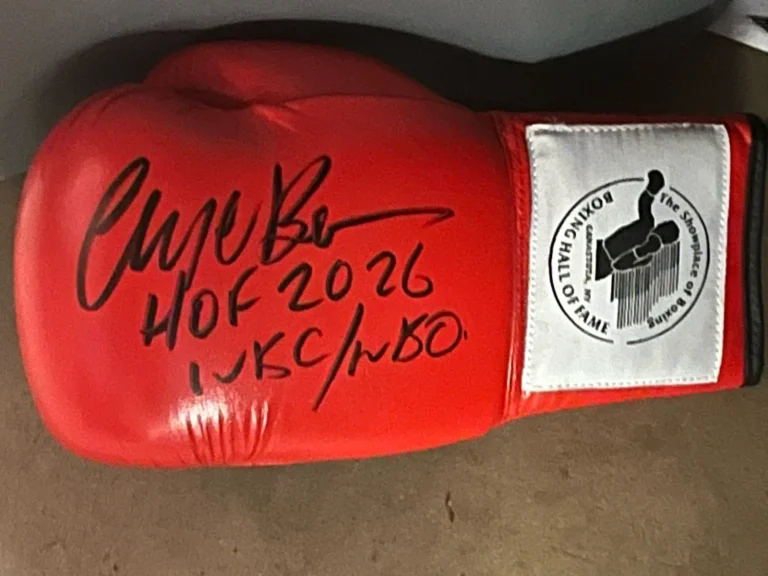 BOXING CHAMPION NIGEL BENN SIGNED AUTOGRAPH HOF BOXING GLOVE JSA COA