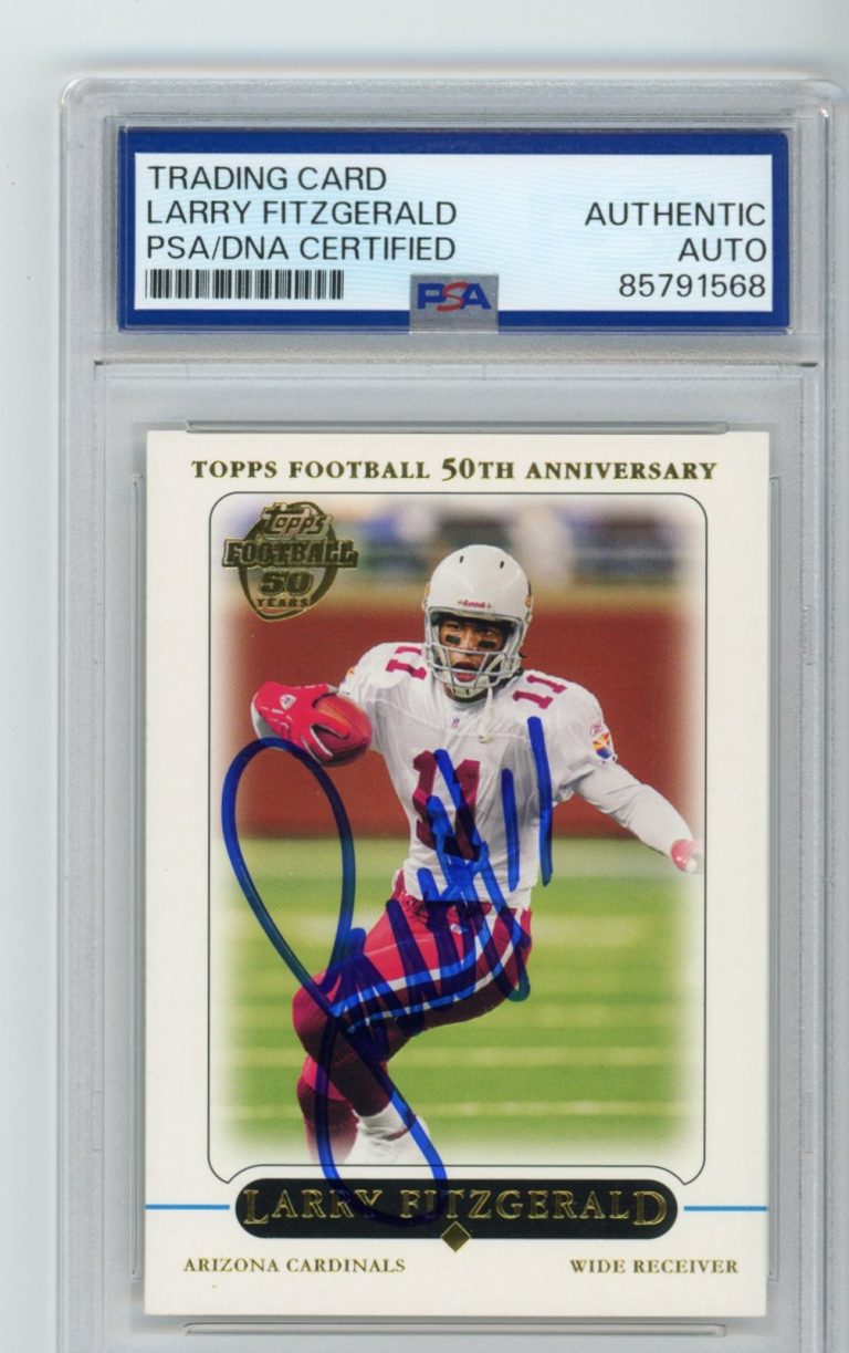 Signed Football Card Auto Larry Fitzgerald 2005 Topps #207 Cardinals PSA/DNA