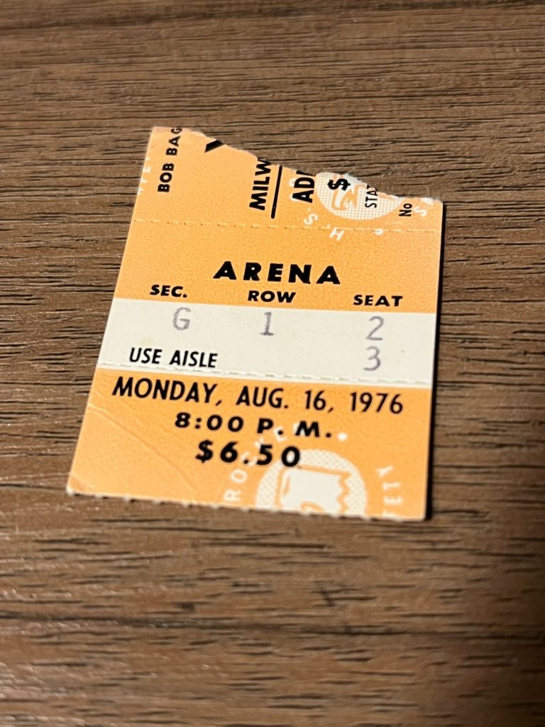VTG Concert Ticket Stub Yes Rock Band 8/16 1976 Old