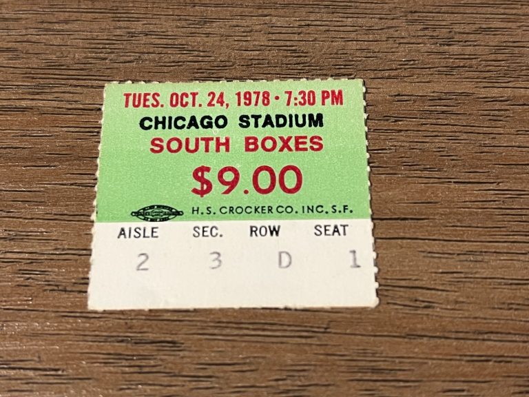 VTG Basketball Ticket Stub NBA 10/24 1978 Kansas City Kings Chicago Bulls