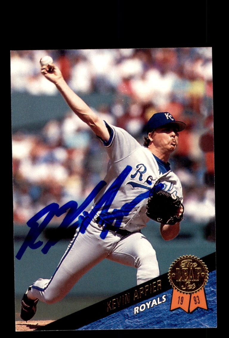 Signed Baseball Card Auto Kevin Appier 1993 Leaf #101 Kansas City Royals
