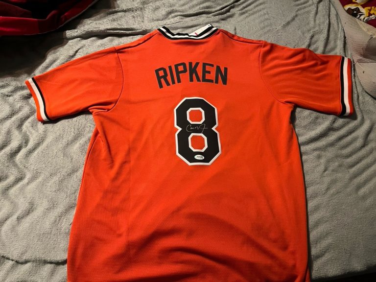 BALTIMORE ORIOLES CAL RIPKEN JR SIGNED AUTOGRAPHED JERSEY JSA HOF LEGEND IRON