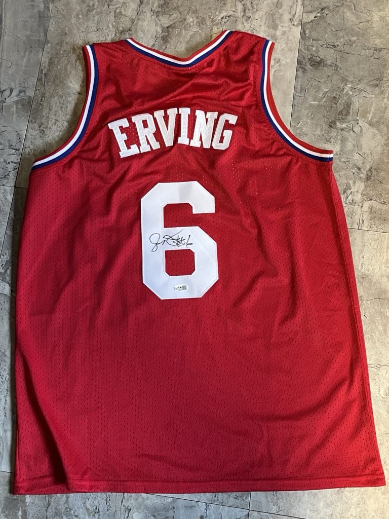 Julius Erving 76ers Signed autographed Red Jersey Dr J Basketball Legend Hof JSA