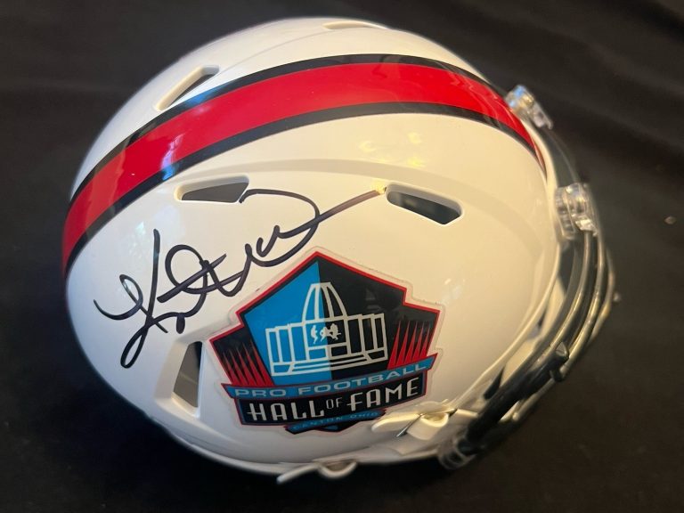 KURT WARNER SIGNED MINI HELMET AUTO RAMS CARDINALS GIANTS HOF JSA COA
