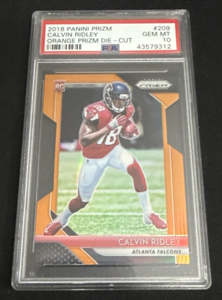 2018 Panini Prizm Calvin Ridley RC 209 Orange Die Cut 101/249 PSA 10