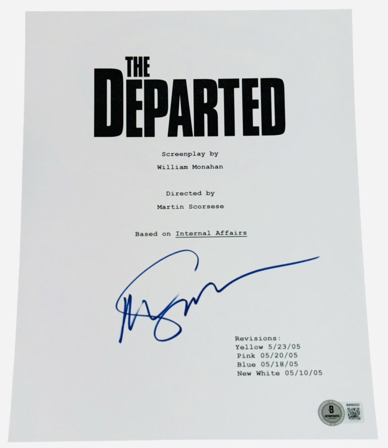 Martin Scorsese Signed Autograph The Departed Full Script Screenplay Beckett BAS