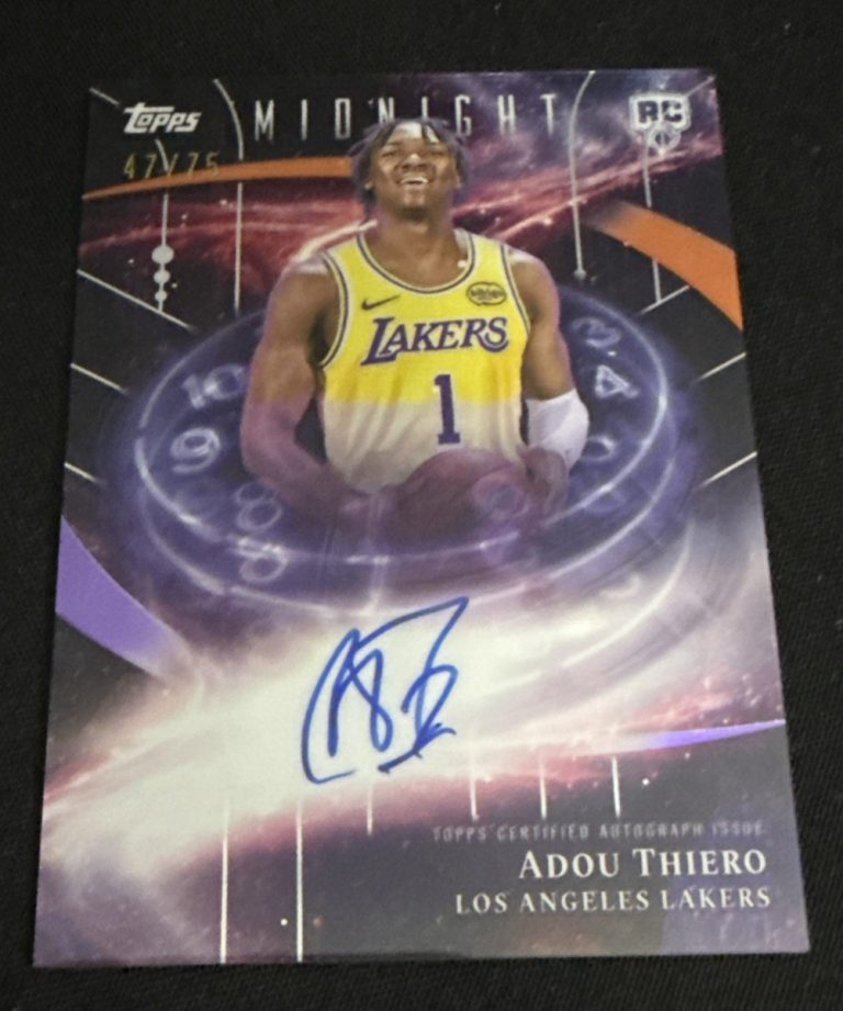 Adou Thiero RC 2025-2026 TOPPS Midnight Stroke of Midnight Auto /75