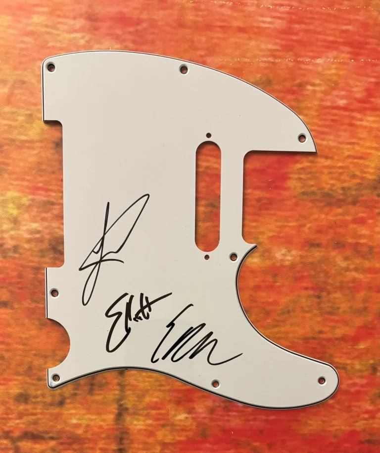 GFA Jared Eric & Elliott Band  * BLESSTHEFALL *  Signed Electric Pickguard COA