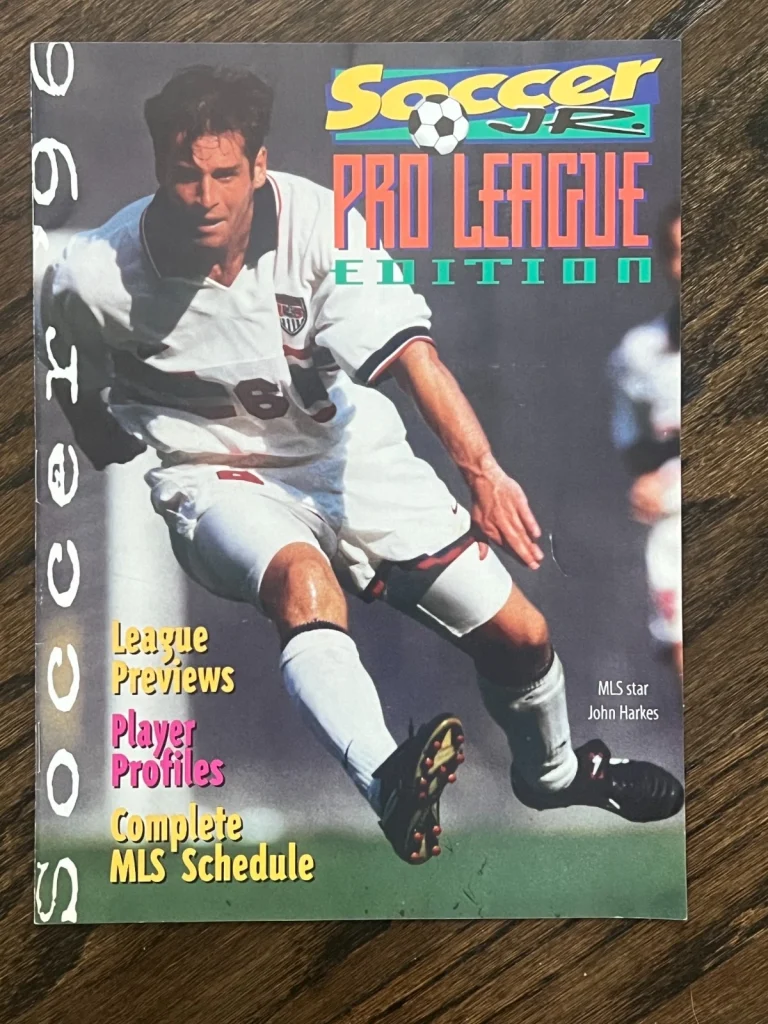 PROGRAM / MAGAZINE SOCCER JR PRO LEAGUE EDITION MLS 1996 JOHN HARKES