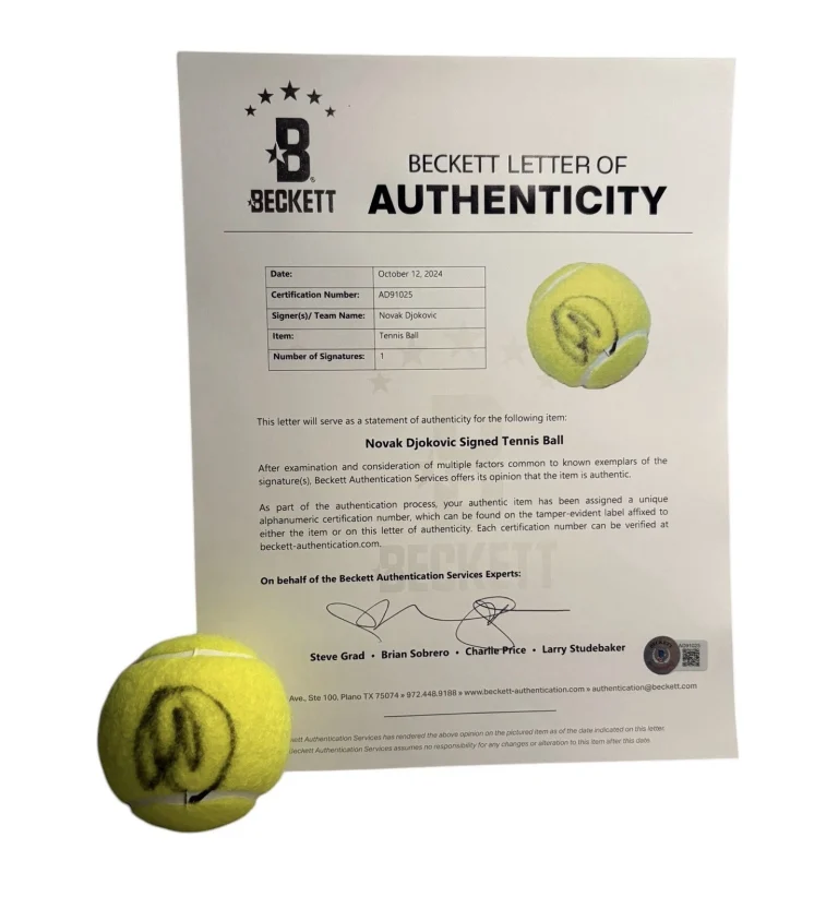 Novak Djokovic Signed Autograph US Open Official Tennis Ball Beckett BAS Proof