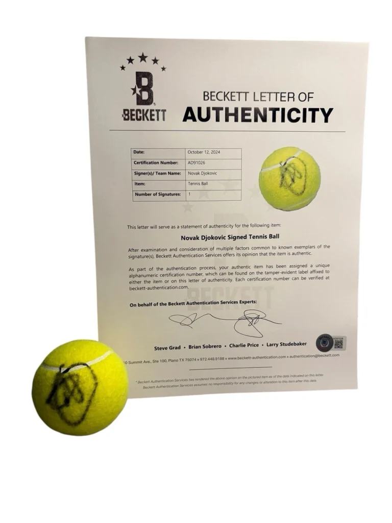 Novak Djokovic Signed Autograph US Open Official Tennis Ball Beckett BAS Proof