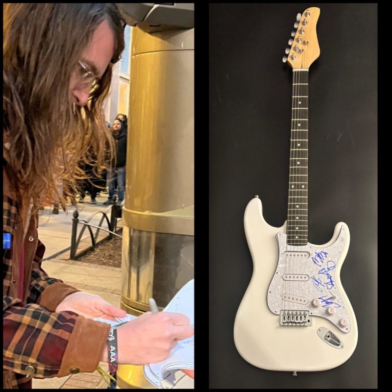 GFA Derek Sanders x5 Band  * MAYDAY PARADE *  Signed Electric Guitar PROOF COA