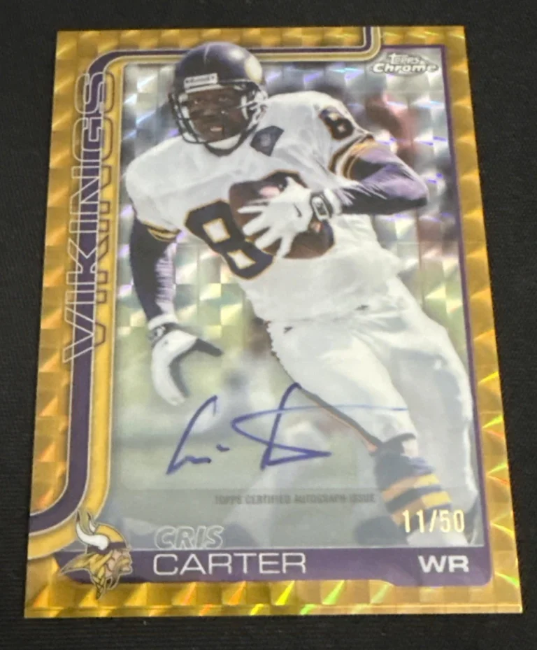 Topps Chrome 2025 Cris Carter Gold Geometric Refractor Auto /50
