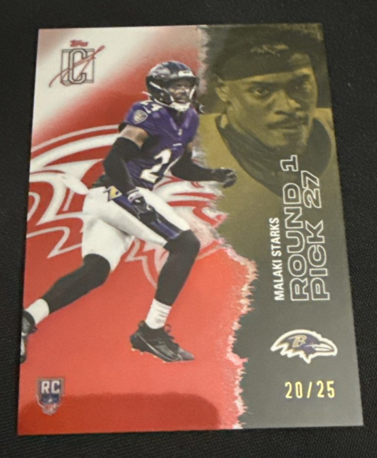 Topps 2025 Signature Class Malaki Starks Ravens RC #140 Round 1 Pick 27 20/25