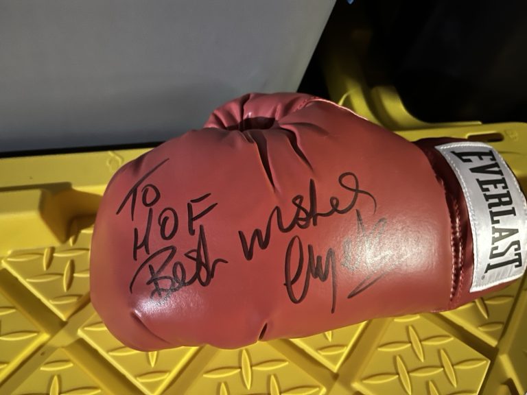 BOXING CHAMPION NIGEL BENN SIGNED AUTOGRAPHED BOXING GLOVE JSA COA HOF 2026