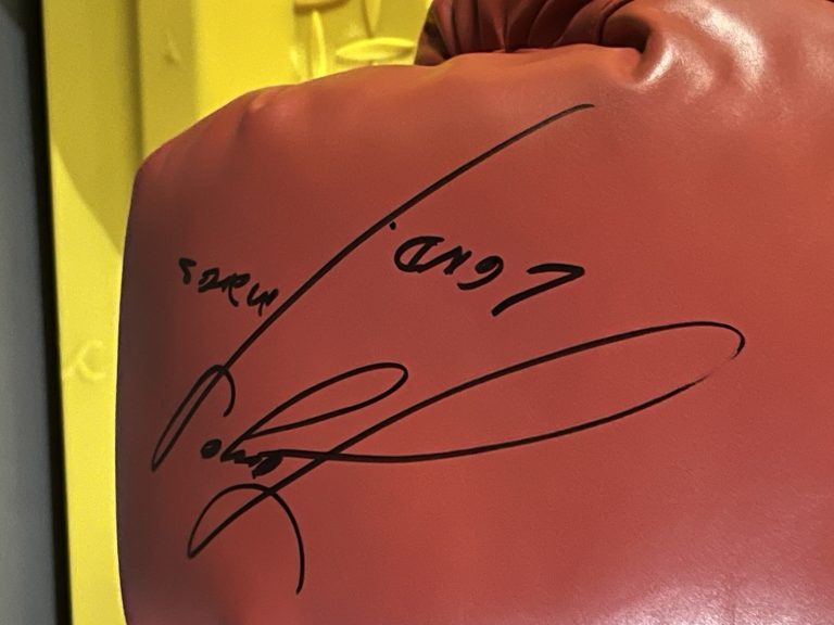 BOXING CHAMPION JORGE LINARES SIGNED AUTOGRAPHED BOXING GLOVE JSA COA