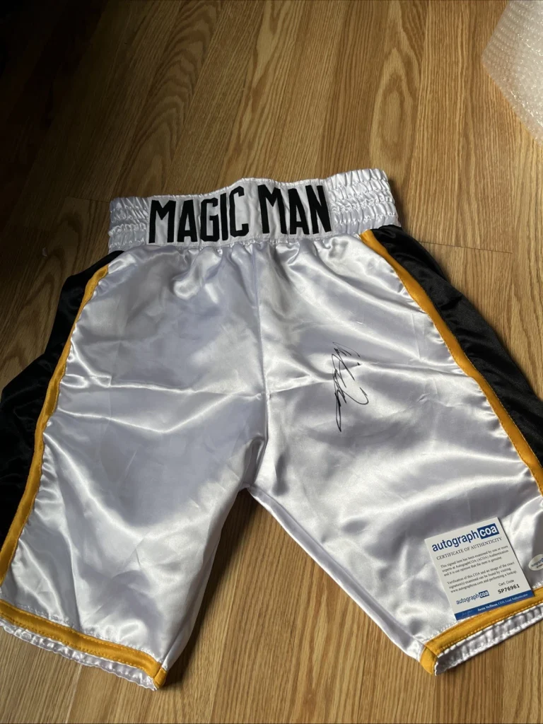 BOXING CHAMPION ANTONIO TARVER SIGNED AUTOGRAPHED BOXING TRUNKS ACOA COA HOF 26