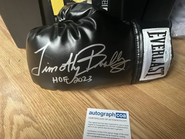 TIMOTHY BRADLEY JR SIGNED AUTOGRAPH EVERLAST BOXING GLOVE ACOA COA HOF 2023