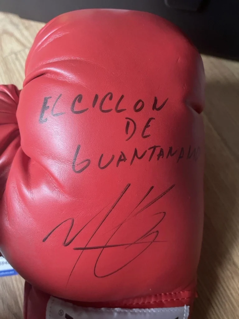 YURIORKIS GAMBOA SIGNED AUTOGRAPHED BOXING GLOVE  ACOA COA BOXER CHAMPION INSCR