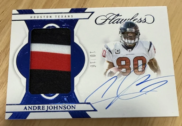 2025 Panini Flawless Andre Johnson 10/10 Sapphire Patch Auto #PA-AJN NB1