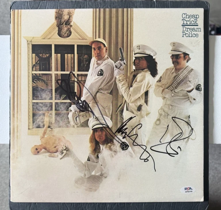 Cheap Trick Signed Dream Police Vinyl Album Record x3 Rick Tom Robin PSA/DNA COA