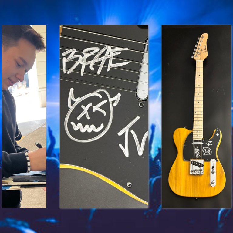 GFA Punk Tactics x2 Duo  * JOEY VALENCE & BRAE *  Signed Electric Guitar COA