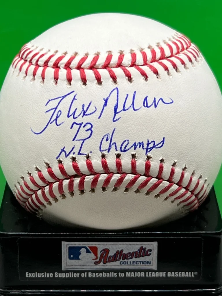 FELIX MILLAN  NEW YORK METS  1973 NL CHAMPS  OML BASEBALL