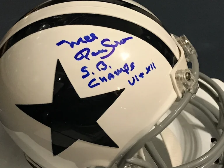 MEL RENFRO  DALLAS COWBOYS  SB CHAMPS VI,XII  RIDDELL SIGNED MINI HELMET