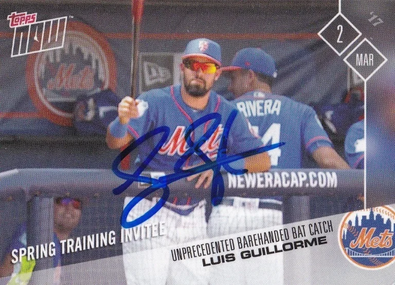 LUIS GULLORME  NEW YORK METS  2017 TOPPS NOW  ST-3  SIGNED CARD