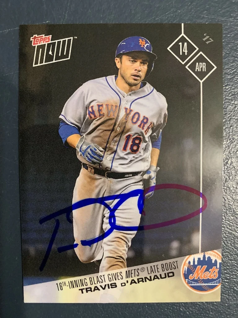 TRAVIS D'ARNAUD   NEW YORK METS   2017 TOPPS NOW  SIGNED CARD